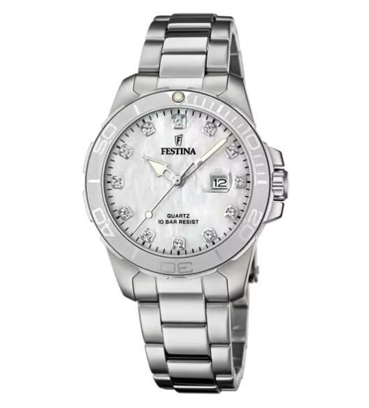Festina Damenuhr BOYFRIEND COLLECTION F20503/1 Edelstahl Armband Beige Festina Damenuhr BOYFRIEND COLLECTION F20503/1 Edelstahl Armband Beige