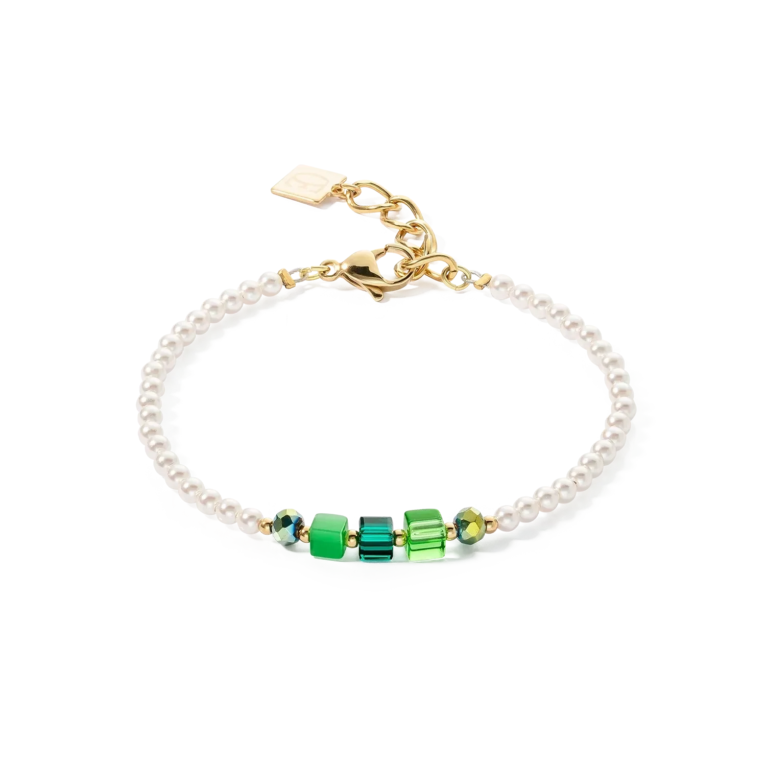 Coeur De Lion Armband Princess Pearls & Cubes gold-grün
4566300500