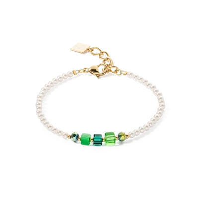 Coeur De Lion Armband Princess Pearls & Cubes gold-grün
4566300500