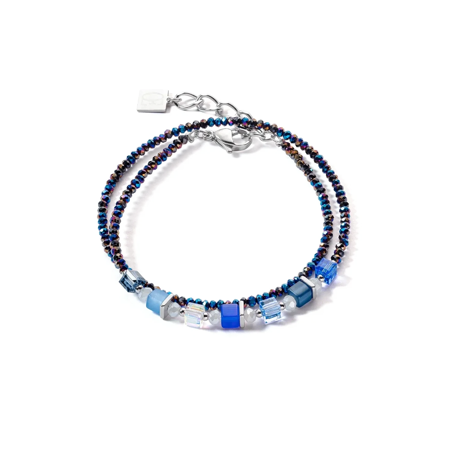 Coeur De Lion Doppelarmband -Joyful Colours Wrap Armband silber blau
4564300700