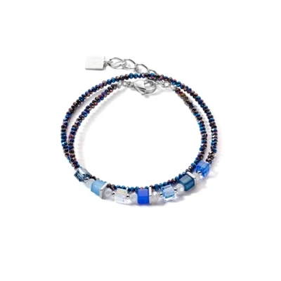 Coeur De Lion Doppelarmband -Joyful Colours Wrap Armband silber blau
4564300700