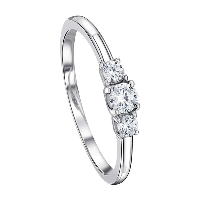 Ring Diamant (Brill.) mit Zertifikat 0,26 ct 585/- Weißgold  Ringweite 48 50 52 54 56 58 60