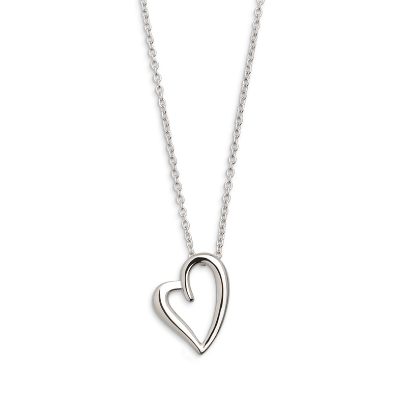 XENOX Herz HALSKETTE für Damen, silberfarben aus Sterlingsilber, Länge 45 cm XENOX Herz HALSKETTE für Damen, silberfarben aus Sterlingsilber, Länge 45 cm