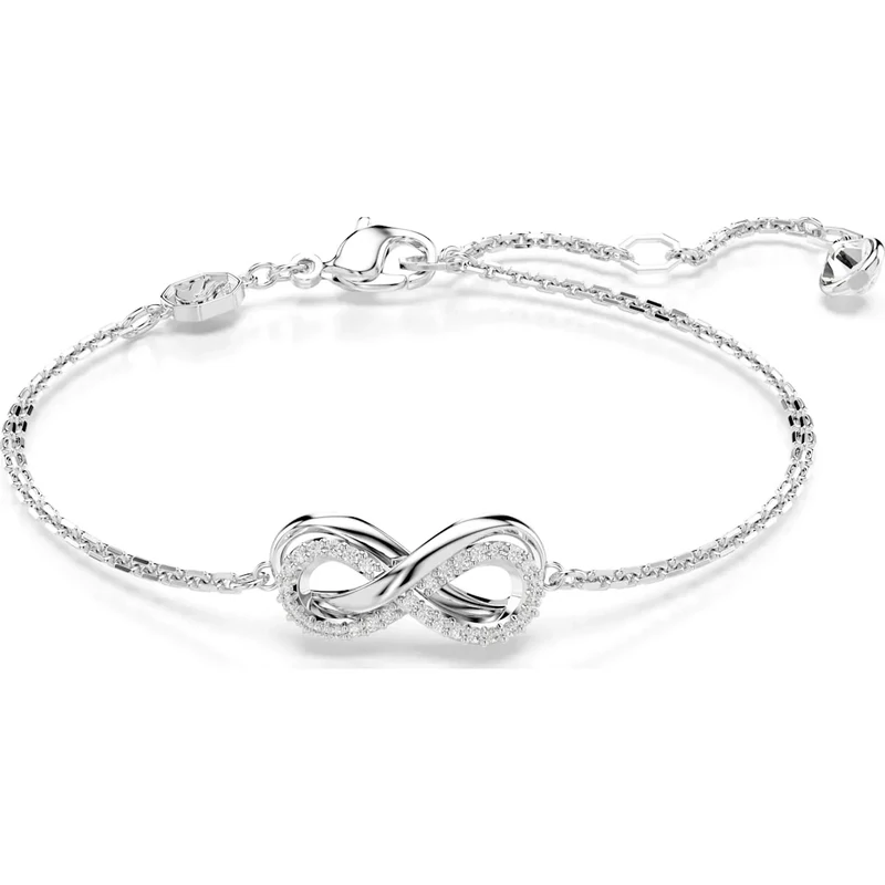 Swarovski Infinity Armkette verstellbar Hyperbola Armband, Unendlichkeit, Weiß, Rhodiniert 5679664
