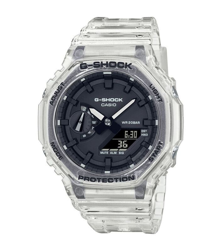 G-SHOCK Herrenuhr Analog/Digital Carbon/Resin Armband Transparent