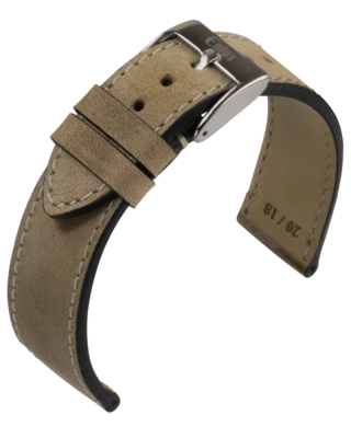 Uhrenband Lederband Echtleder Eulux Nubuk Kalb- / Rindleder glatt 18 20 22 Beige Braun Blau Grün E584806