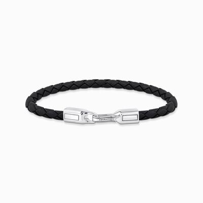 Thomas Sabo Lederarmband (19 cm) in Schwarz Silber