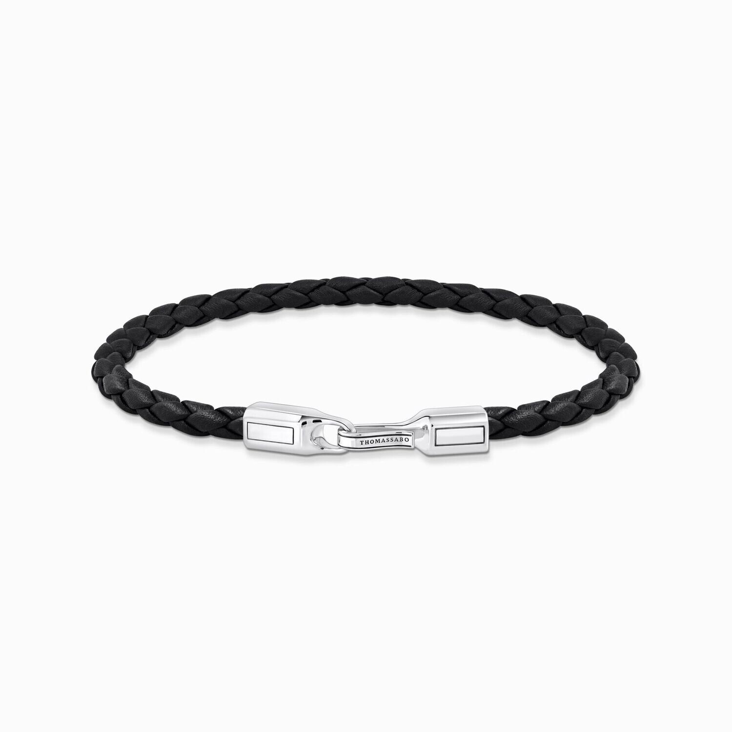 Thomas Sabo Lederarmband schmal (19 cm) in Schwarz Silber