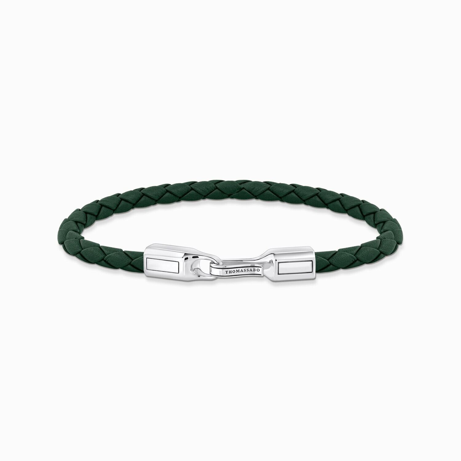 Thomas Sabo Lederarmband (21 cm) in Grün Silber