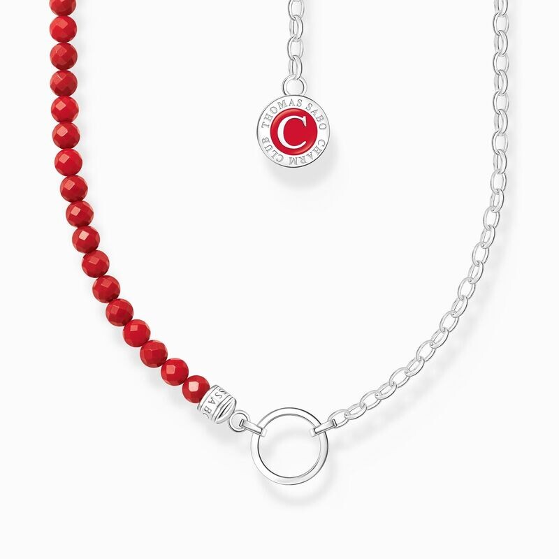 Thomas Sabo Member Charm-Kette rote Beads und Gliederelemente Silber Thomas Sabo Member Charm-Kette rote Beads und Gliederelemente Silber