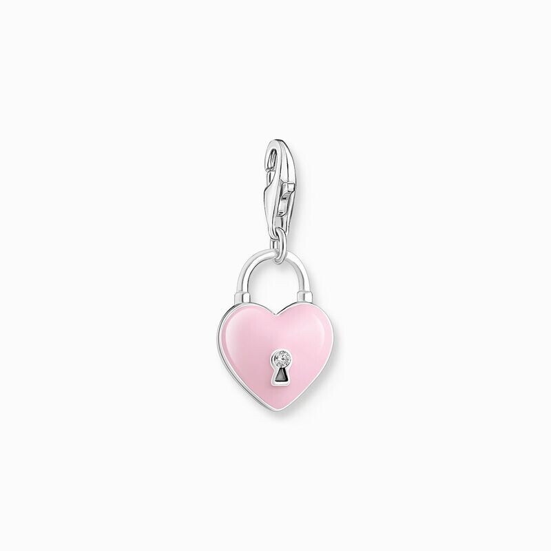 Thomas Sabo Charm-Anhänger rosa Herzschloss Silber