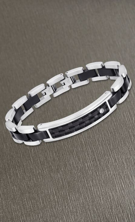 Lotus Style Schmuck Herrenschmuck Armband Herrenarmband Edelstahl Leder mit Stein kürzbar