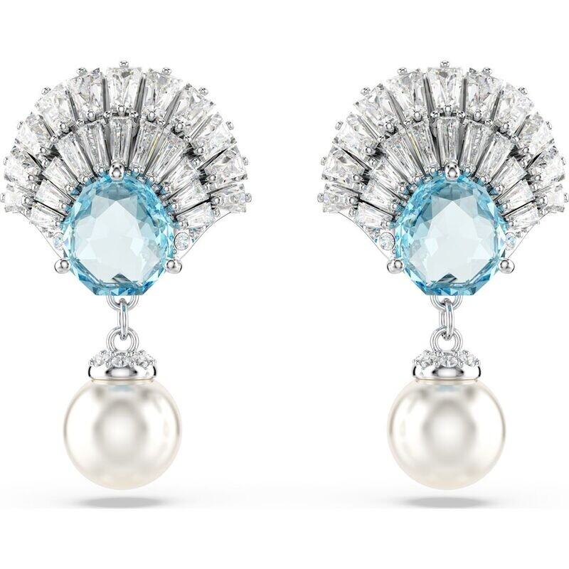 Swarovski Idyllia Drop-Ohrhänger Muschel, Blau, Rhodiniert Swarovski Idyllia Drop-Ohrhänger Muschel, Blau, Rhodiniert