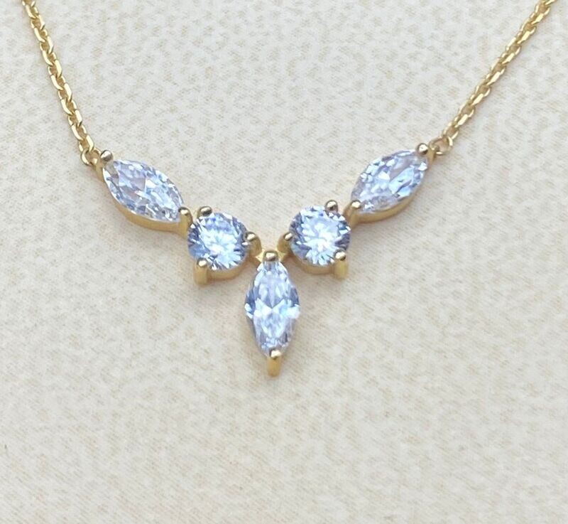 Goldkette  Fantasy Art Zirkonia  42cm bis 45cm verstellbar 14karat / 585 Gold TON5602A44765