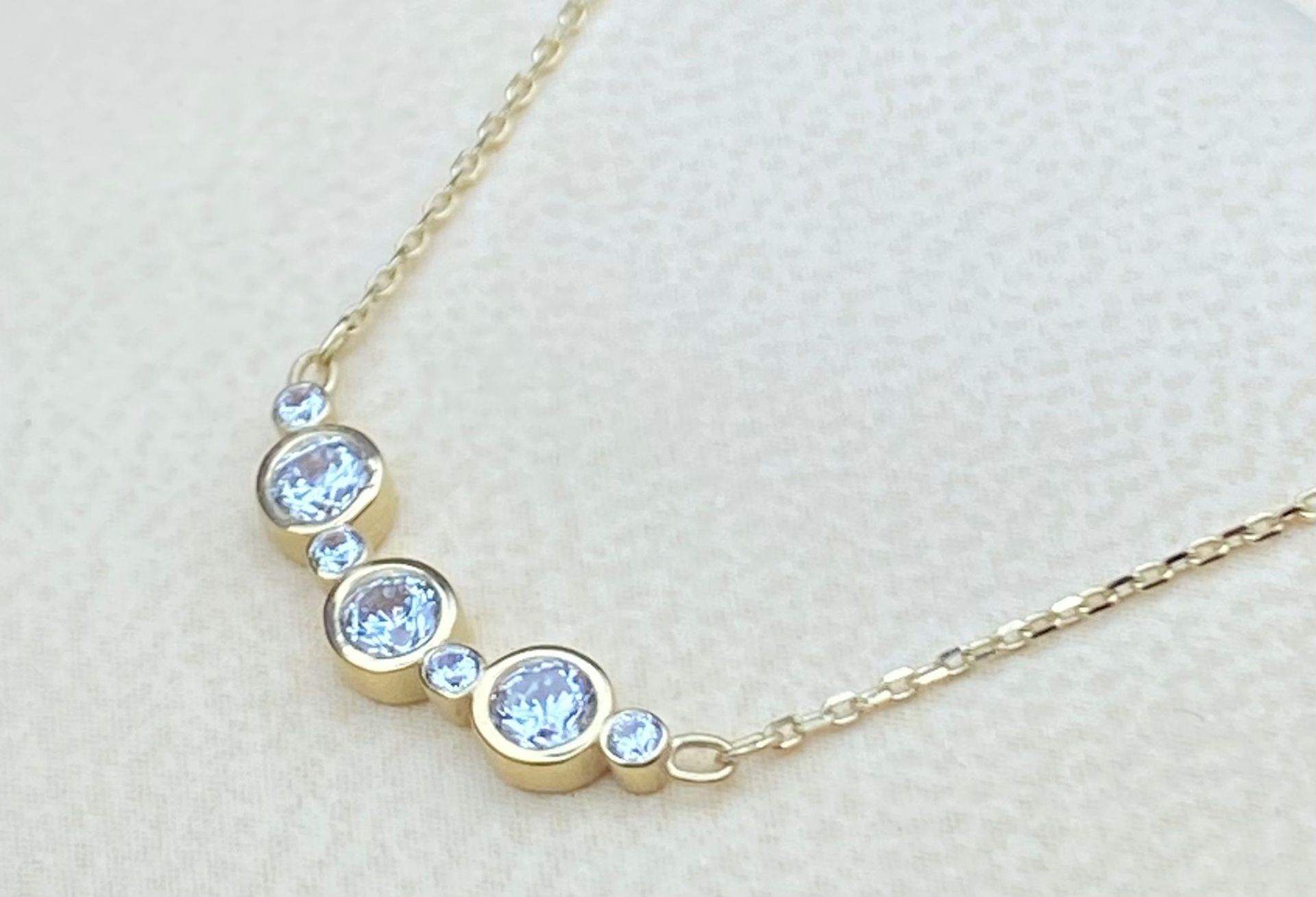 Goldkette  Kette Colier Fantasy Art Zirkonia  42cm bis 45cm verstellbar 14karat / 585 Gold TON5601A85730