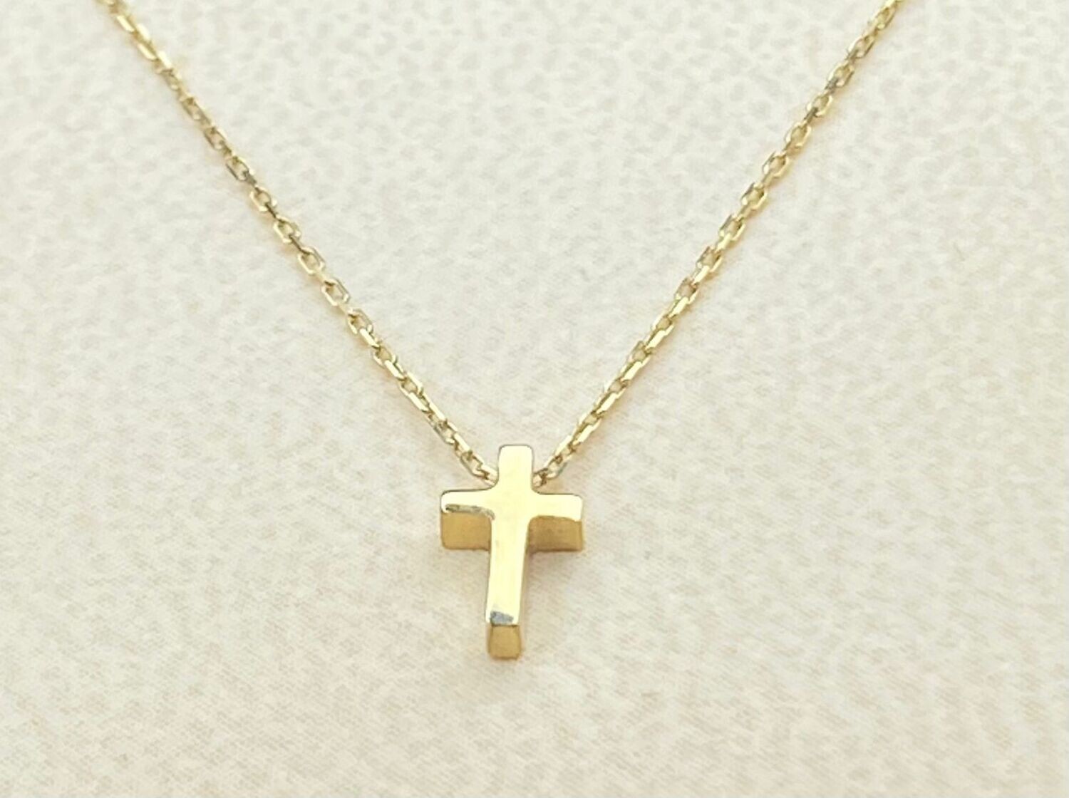 Goldkette Kreuz mini Kreuzkette Gold 585