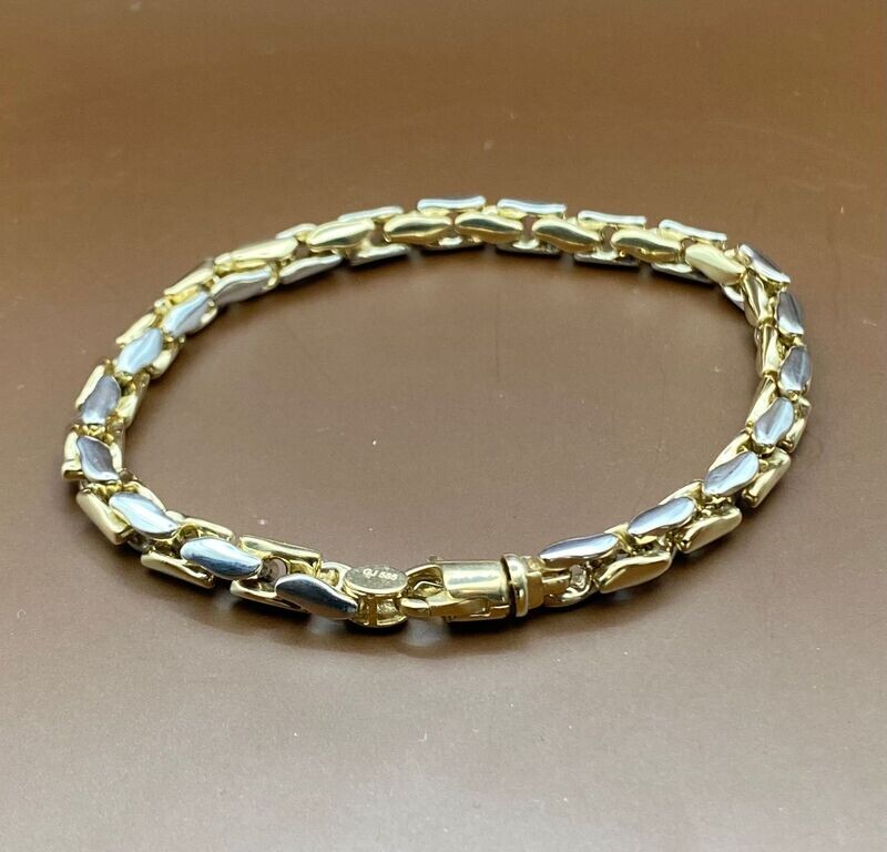 Goldkette Armkette Weissgold Gelbgold 585 / 14 Karat 19cm 5mm Breit mit drehbarem Karabinerverschluß Goldkette Armkette Weissgold Gelbgold 585 / 14 Karat 19cm 5mm Breit mit drehbarem Karabinerverschluß