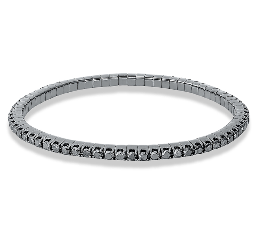 Timeless Fine Collection Armband 4er-Krappe schwarze Diamanten 1,91 ct 18 kt WG, Flex-Band / Zugband
