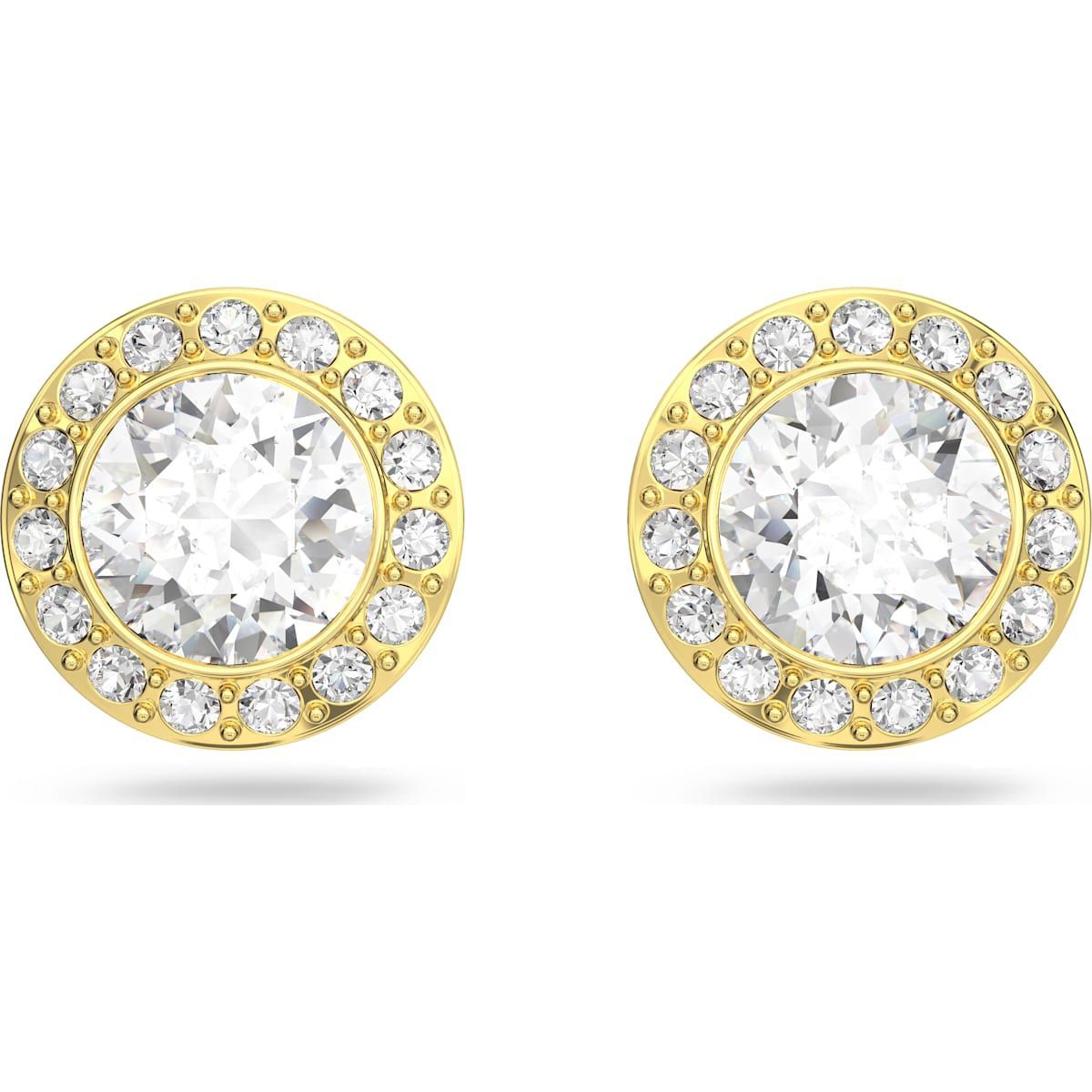 Swarovski Angelic Ohrstecker Rundschliff, Weiß, Goldlegierungsschicht