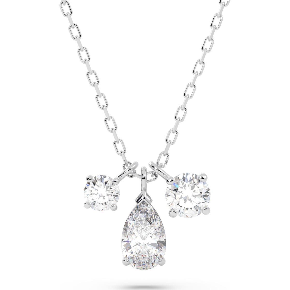 Swarovski Attract Anhänger Verschiedene Schliffe, Gruppe, Weiß, Rhodiniert