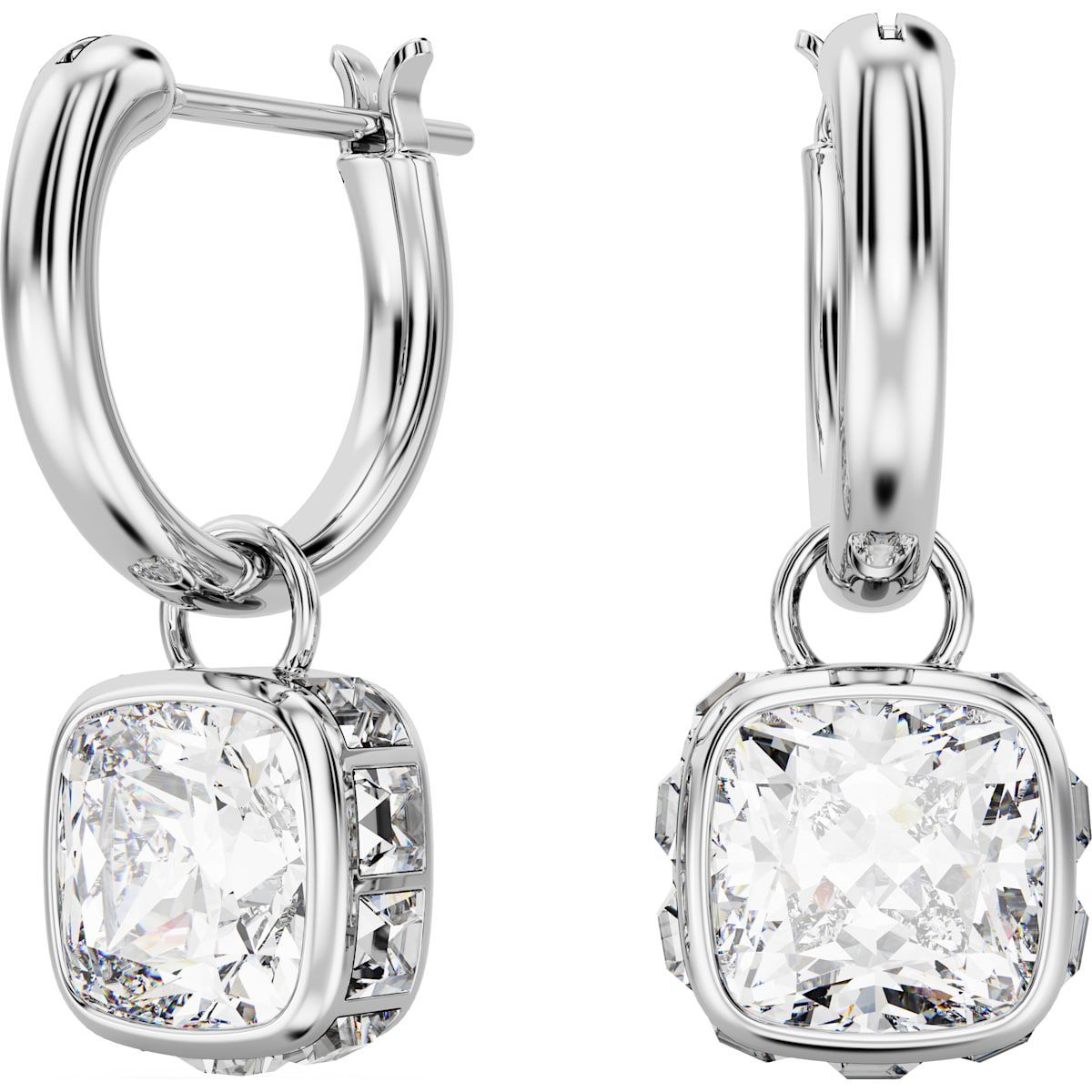 Swarovski Stilla Drop-Ohrhänger
Kissenschliff, Weiß, Rhodiniert