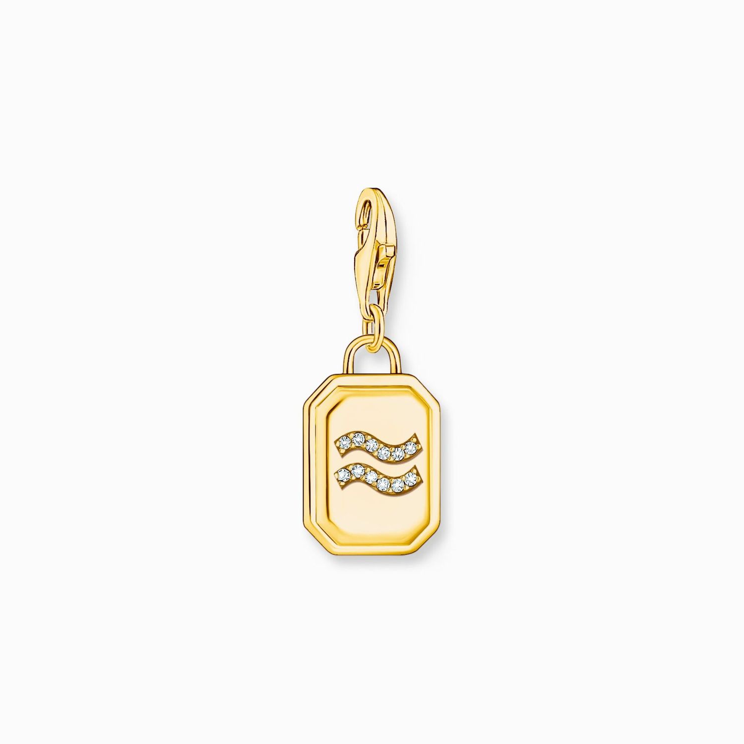 Thomas Sabo Charm-Anhänger Sternzeichen Wassermann mit Steinen vergoldet