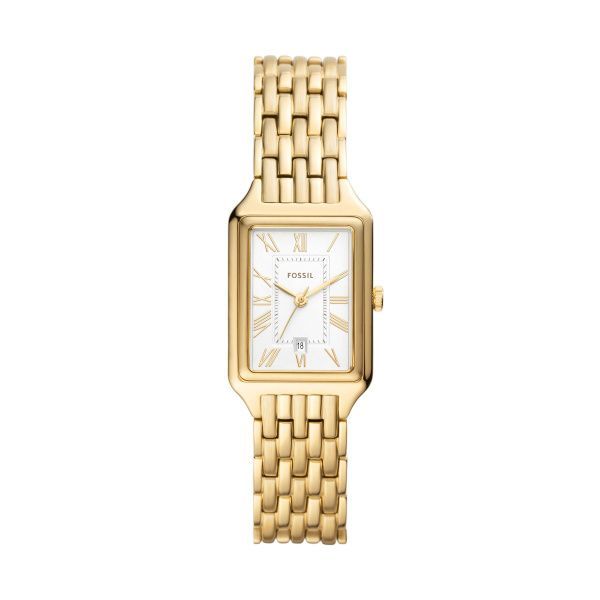 Fossil Uhr Raquel 3-Zeiger-Werk Datum Edelstahl goldfarben