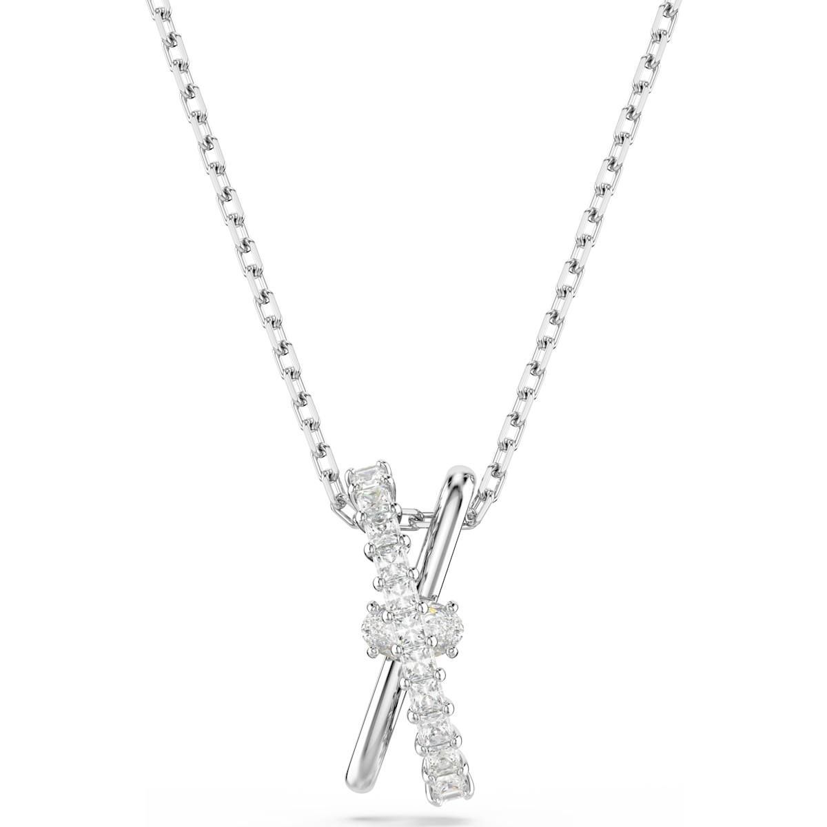 Swarovski Hyperbola Anhänger, Verschiedene Schliffe, Twist, Weiß, Rhodiniert 5689723