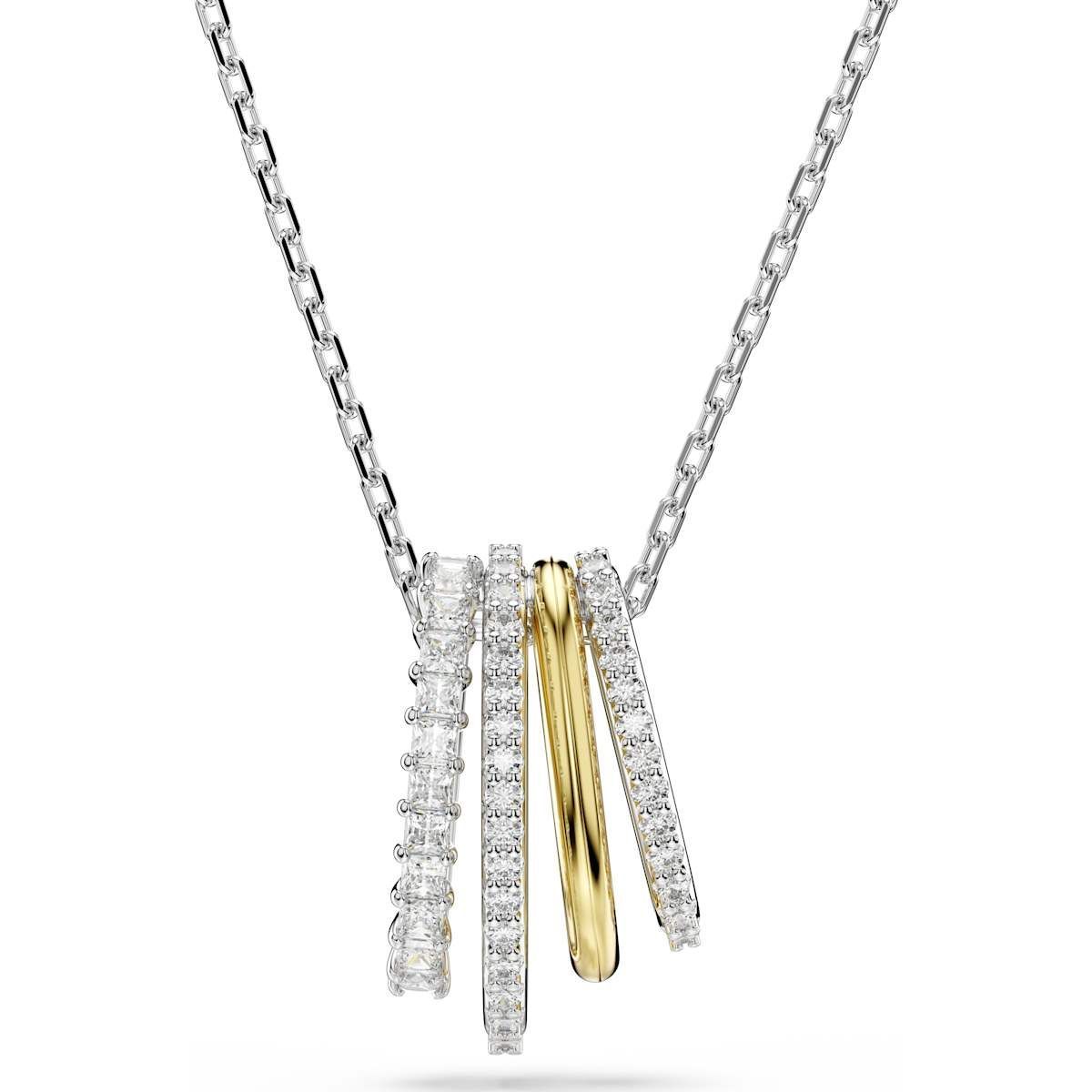 Swarovski Hyperbola Anhänger
Verschiedene Schliffe, Weiß, Metallmix