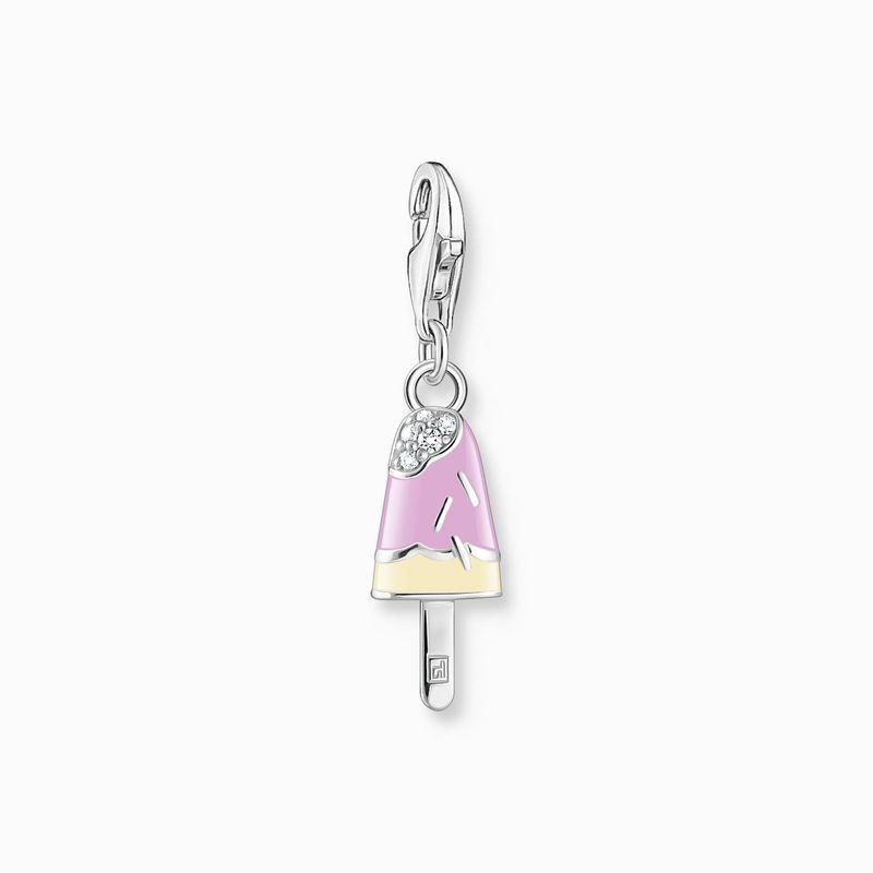 Thomas Sabo Charm-Anhänger buntes Eis am Stiel mit weißen Steinen Silber