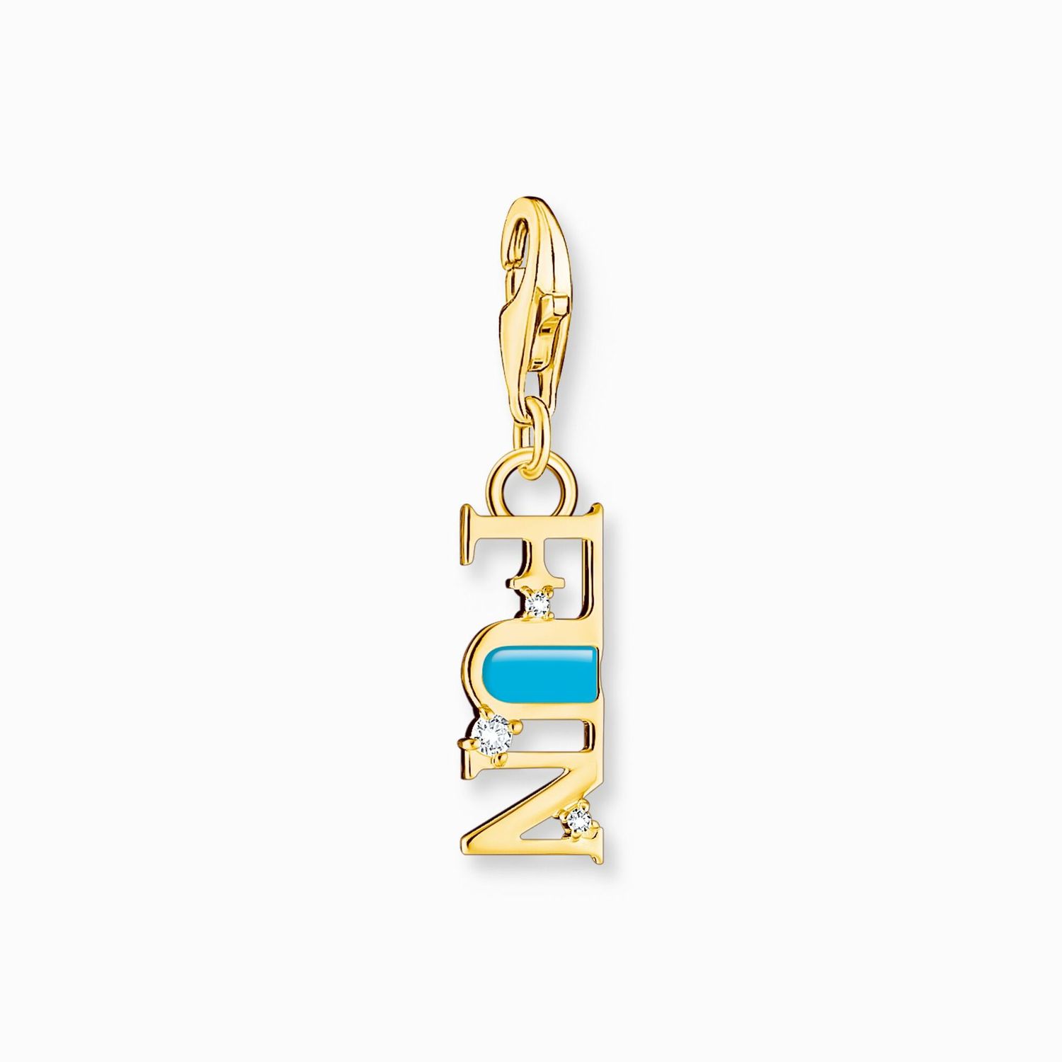 Thomas Sabo Charm-Anhänger Fun mit weißen Steinen vergoldet