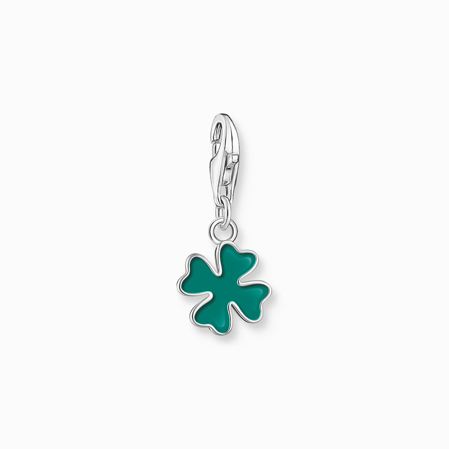 Thomas Sabo Charm-Anhänger grünes Kleeblatt Silber