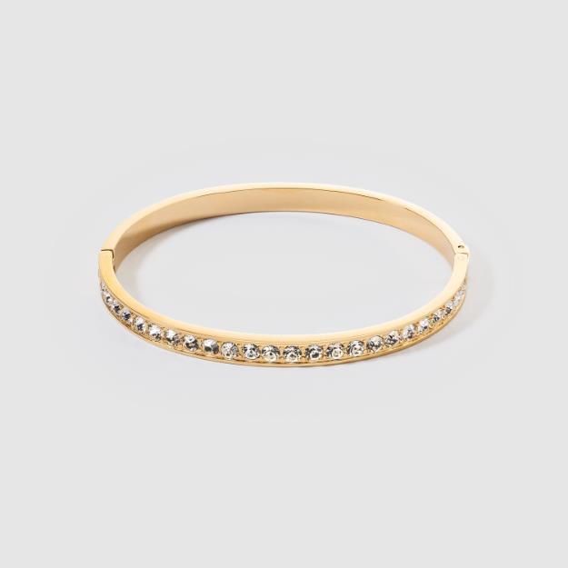 Coeur De Lion Armreif Edelstahl & Kristalle gold kristall (Größe 19 cm)