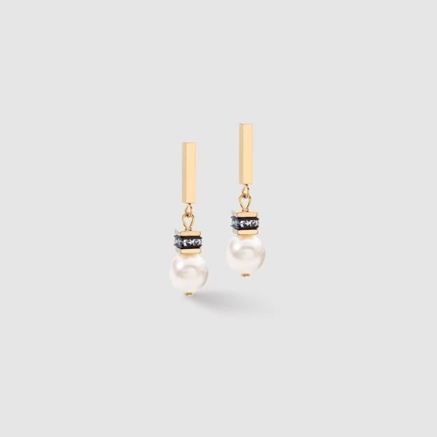Coeur De Lion GeoCUBE® Iconic Pearl Mix Ohrringe Gold-Weiß