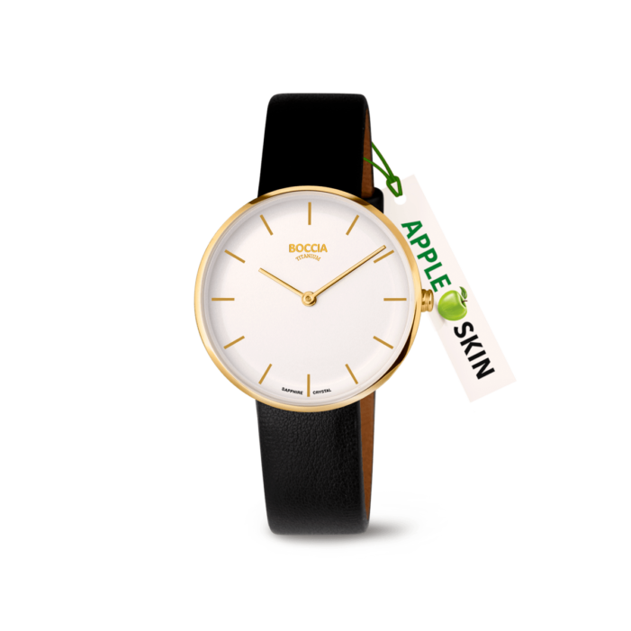 Boccia Damenuhr Trend Titan Goldfarben Veganes Lederband