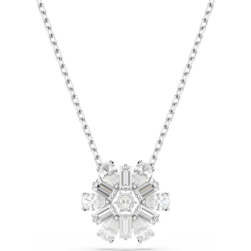 Swarovski Idyllia Anhänger Verschiedene Schliffe, Schneeflocke, Weiß, Rhodiniert Swarovski Idyllia Anhänger Verschiedene Schliffe, Schneeflocke, Weiß, Rhodiniert