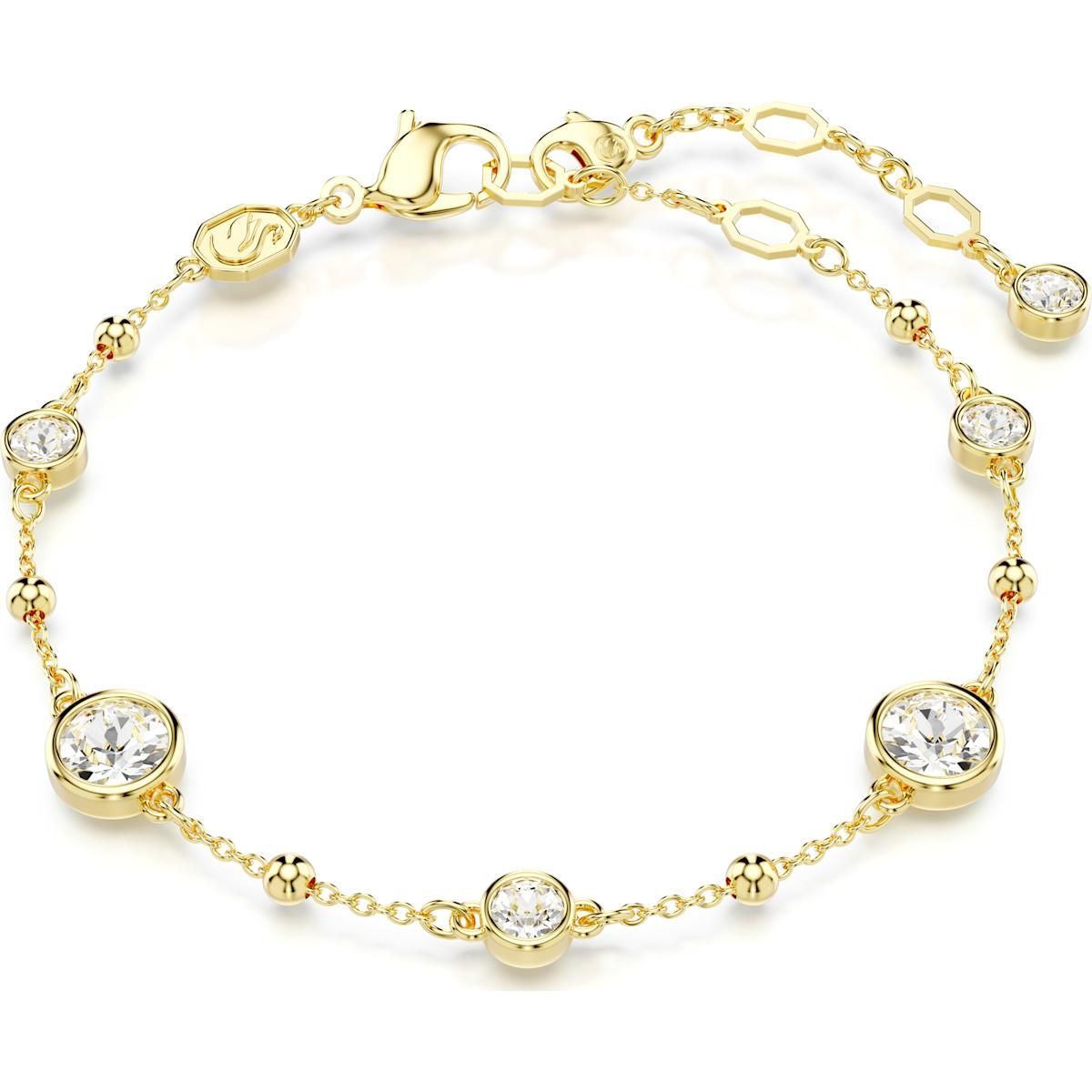 Swarovski Imber Armband Rundschliff, Weiß, Goldlegierungsschicht