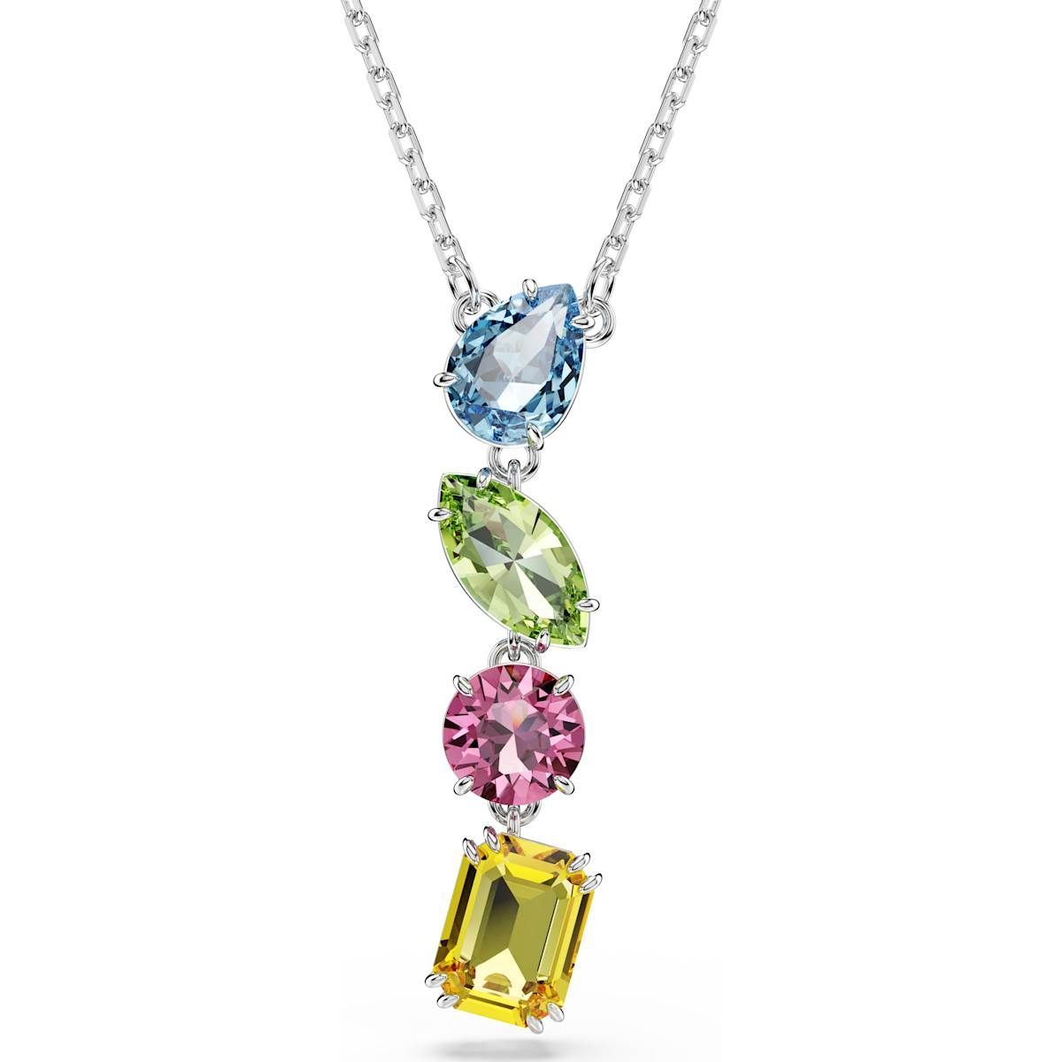 Swarovski Gema Y-Anhänger Verschiedene Schliffe, Mehrfarbig, Rhodiniert