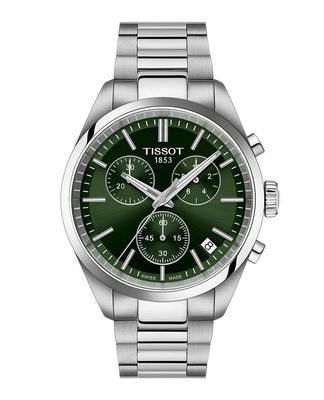 TISSOT PR 100 Chronograph Grün Quarz Stahlband T1504171109100