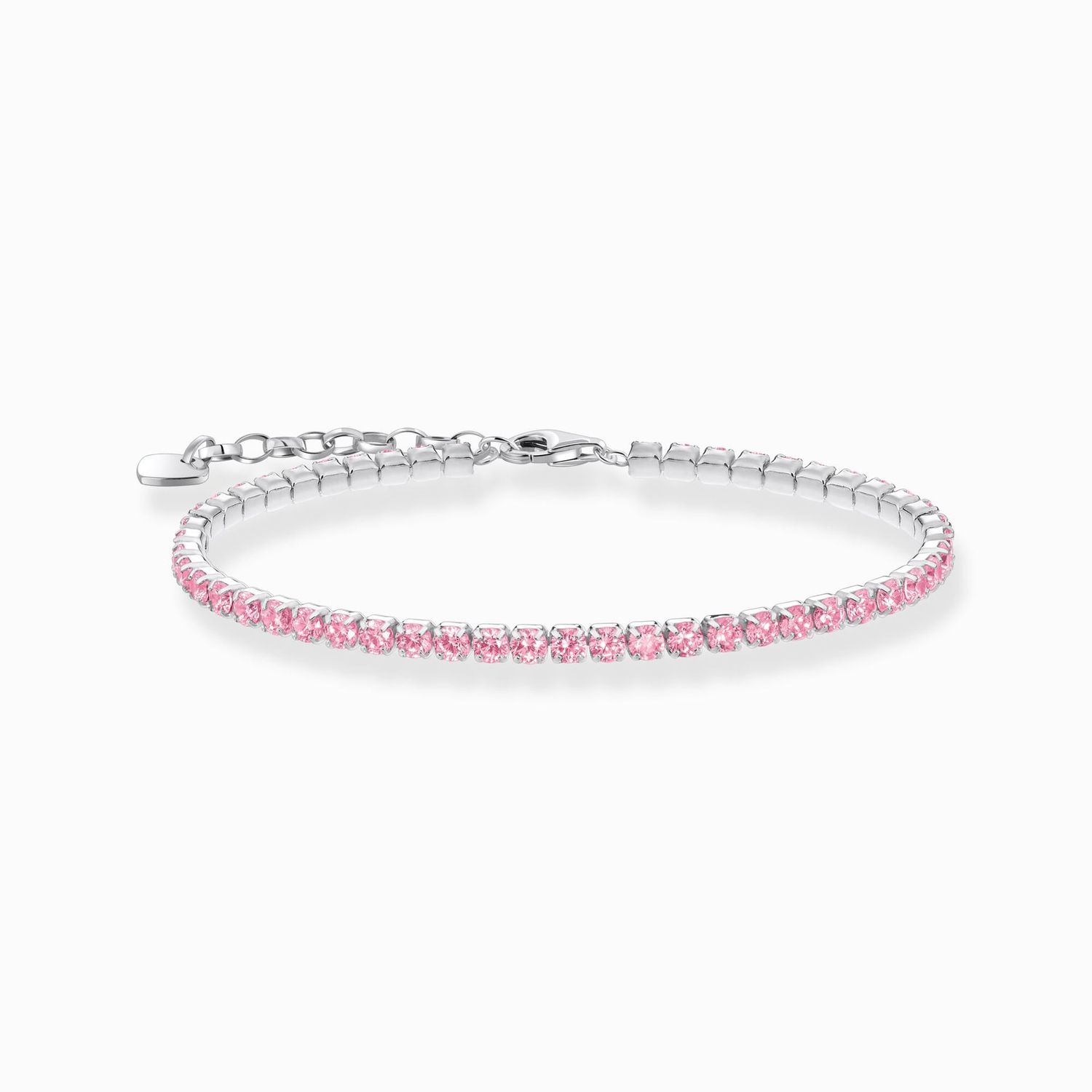 Thomas Sabo Tennisarmband mit pinkfarbenen Steinen Silber