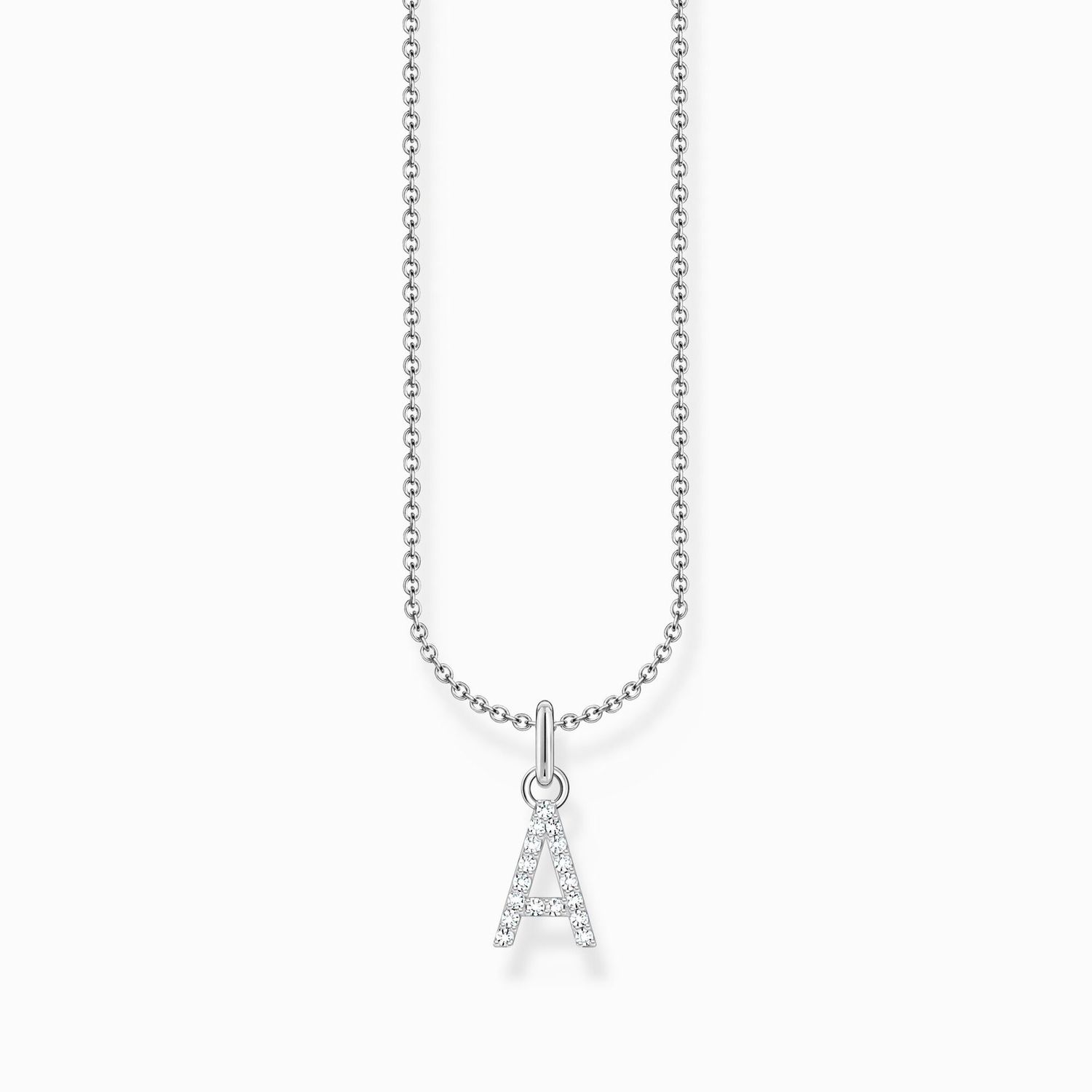 Thomas Sabo Kette mit Buchstaben-Anhänger A Silber