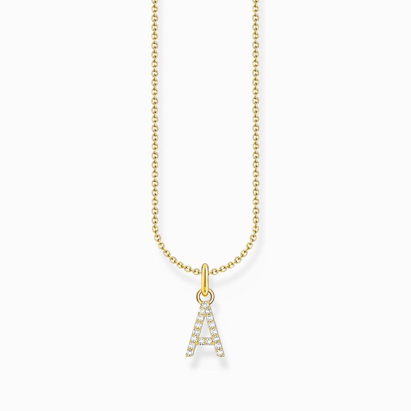 Thomas Sabo Kette mit Buchstaben-Anhänger A vergoldet Thomas Sabo Kette mit Buchstaben-Anhänger A vergoldet