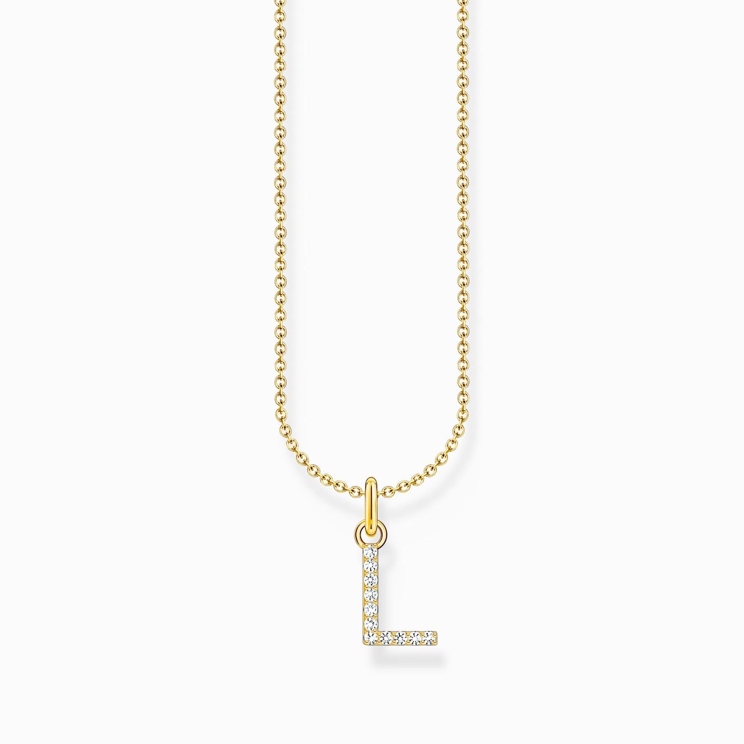Thomas Sabo Kette mit Buchstaben-Anhänger L vergoldet