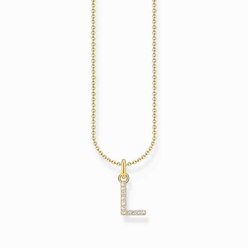 Thomas Sabo Kette mit Buchstaben-Anhänger L vergoldet