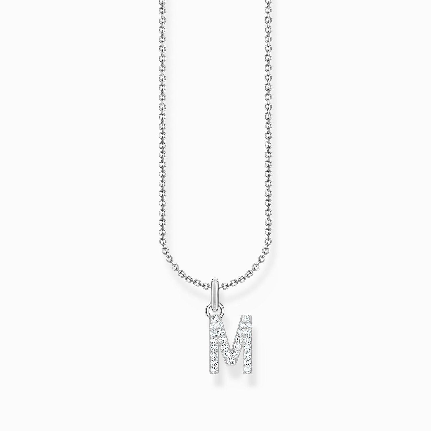 Thomas Sabo Kette mit Buchstaben-Anhänger M Silber