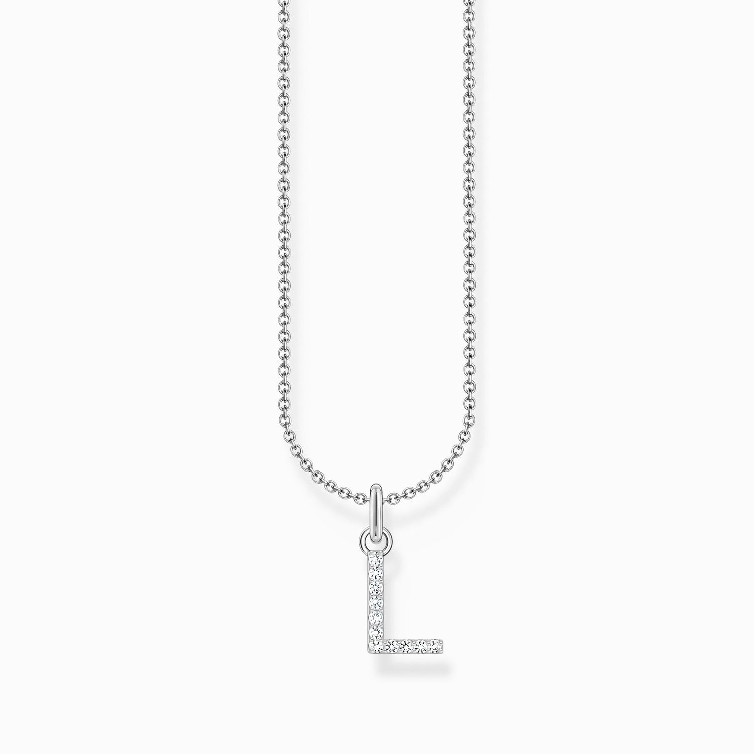 Thomas Sabo Kette mit Buchstaben-Anhänger L Silber mit Zirkonia