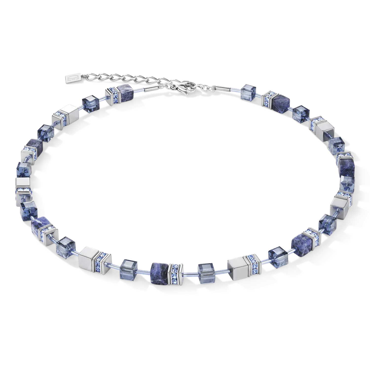 Coeur De Lion GeoCUBE® Halskette Sodalith & Hämatit blau
