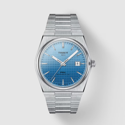 Tissot Herrenuhr PRX Powermatic 80 40mm Gradient Eisblau mit Chamäleon-Effekt T1374071135101