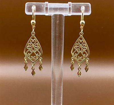 Gold Ohrschmuck Langhängend Modern Women 585 Gold 14 Karat Echtschmuck Klappverschluß Herzanhänger Gold Ohrschmuck Langhängend Modern Women 585 Gold 14 Karat Echtschmuck Klappverschluß Herzanhänger