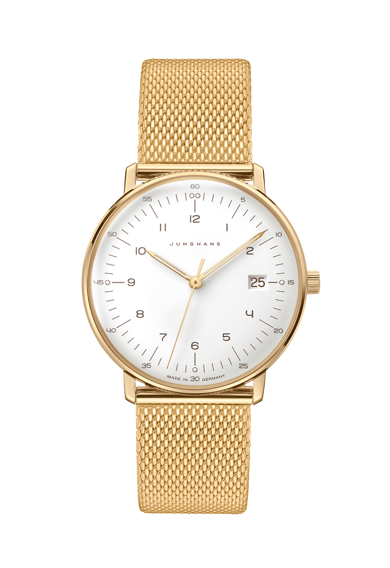 Junghans Max Bill Gold Edelstahlband Quarzwerk Saphirglas